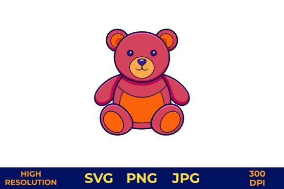 Download Cute Red Teddy Bear Vector Illustration - Premium Resources
